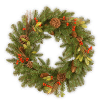 24 in. Decorative Collection Berry Leaf Wreath - National Tree Company