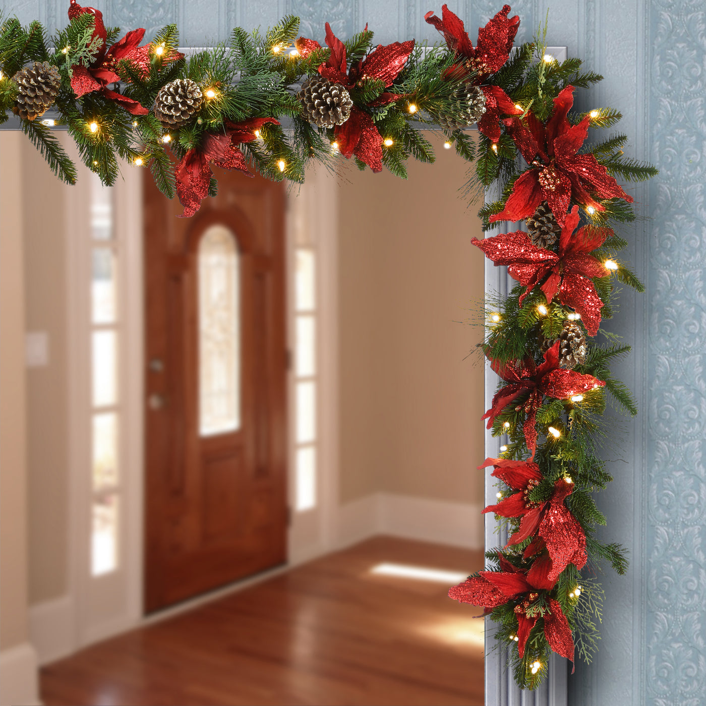 9 ft. Pre-Lit Decorative Collection Garland with Clear Lights - National Tree Company