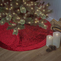 60" HGTV Home Collection Quilted Velvet Tree Skirt, Red - National Tree Company