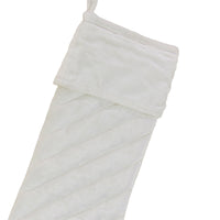 19” HGTV Home Collection Quilted Velvet Stocking, Ivory - National Tree Company