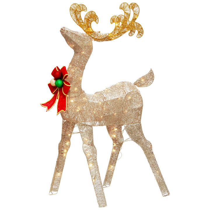 48in. Reindeer Decoration with White LED Lights