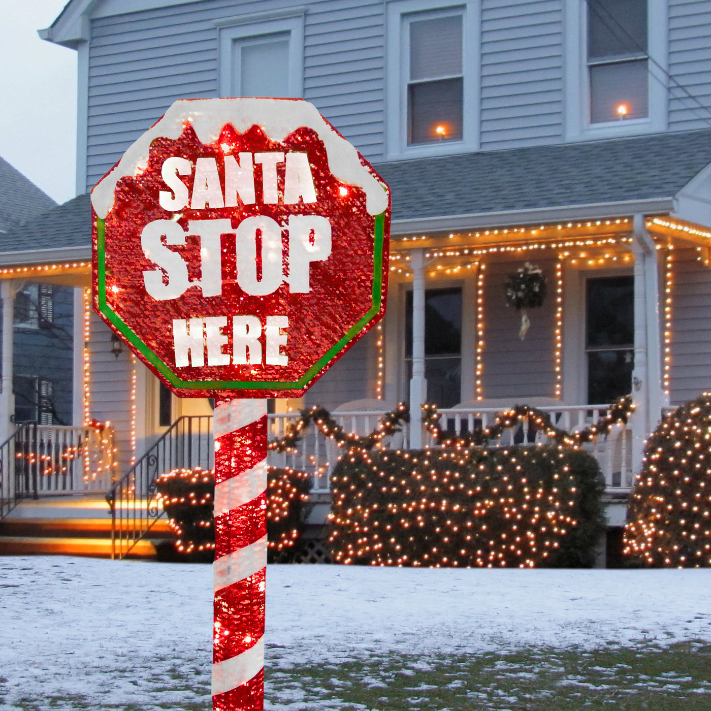 60 in. Stop Sign Decoration with LED Lights - National Tree Company