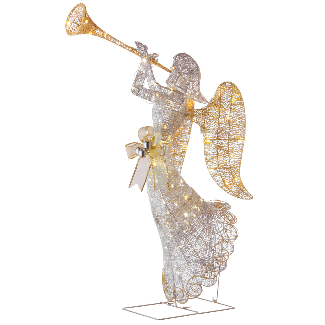 48" Silver Crystal Angel with LED Lights