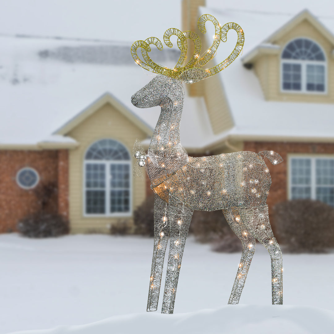 60 in. Reindeer Decoration with Clear Lights