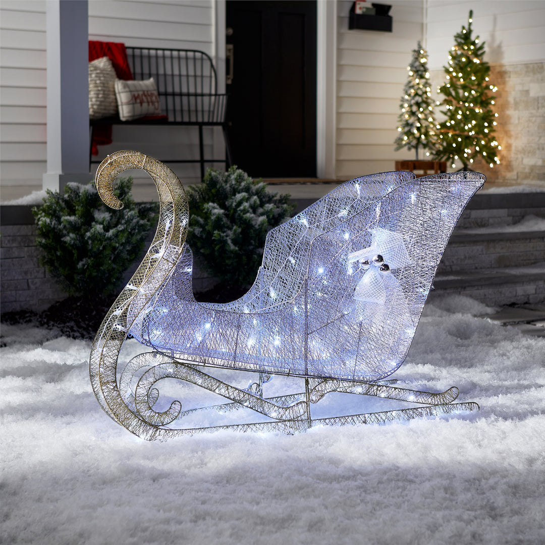 48 in. Santas Sleigh with Cool White LED Lights