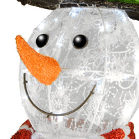 48 in. Pre-Lit Snowflake Fabric Snowman with LED Lights - National Tree Company