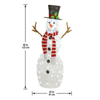 48 in. Pre-Lit Snowflake Fabric Snowman with LED Lights - National Tree Company