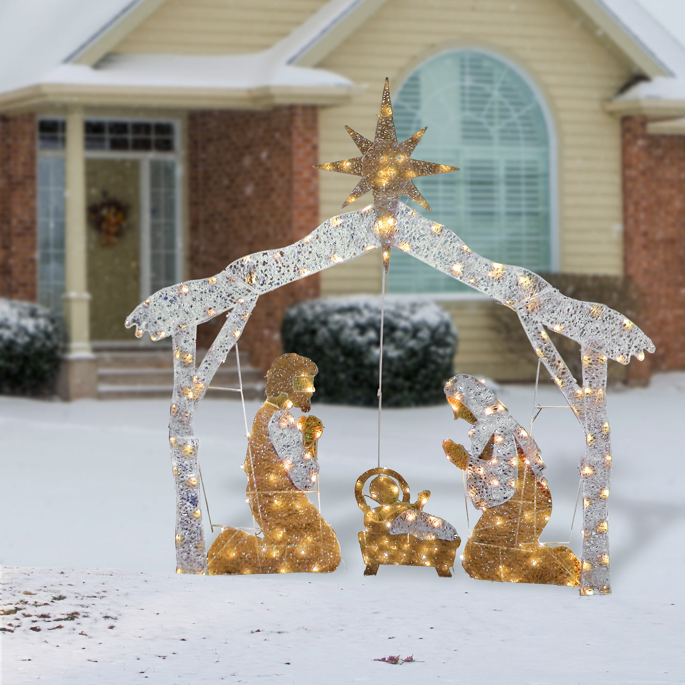 National Tree Company 55" Crystal Splendor Prelit Nativity Set - National Tree Company