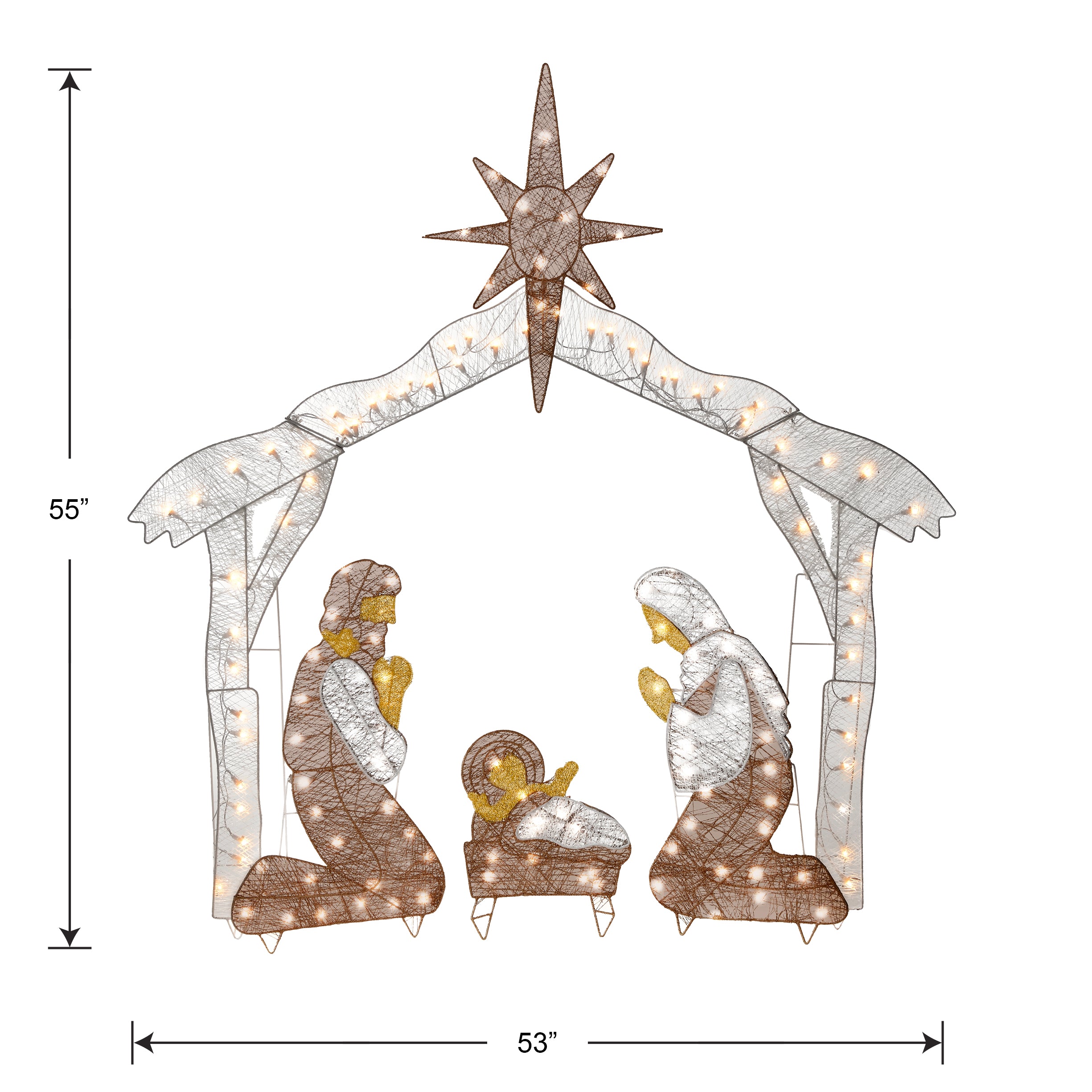 55 in. Crystal Splendor Prelit Nativity Set, Plug-In · National