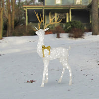 86 in. Pre-lit Crystal White Standing Buck - National Tree Company