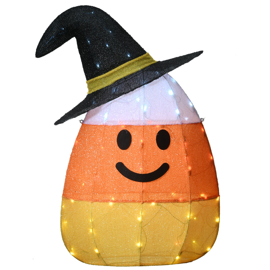 Halloween Pre-Lit Candy Corn Witch Outdoor Decoration, LED Lights, 28 Inches - National Tree Company