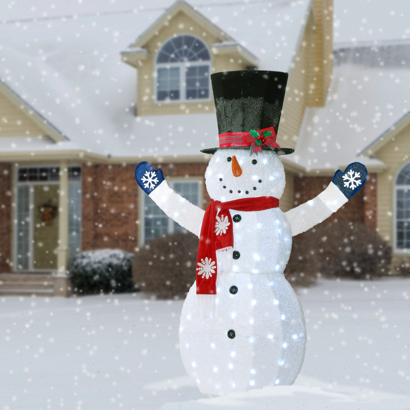 72" Snowman Decoration with White LED Lights - National Tree Company