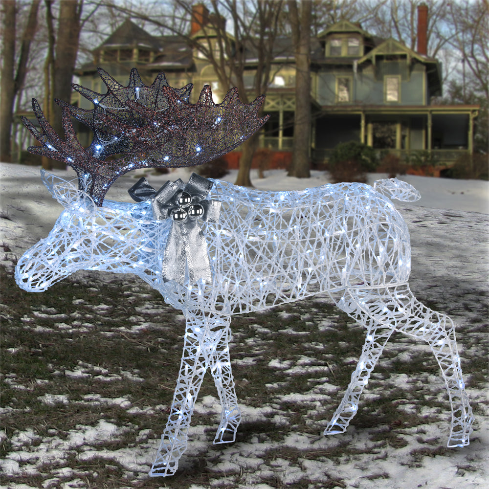52 Inch Moose Lighted Glittering Moose Outdoor Christmas Decoration | Shelly Lighting