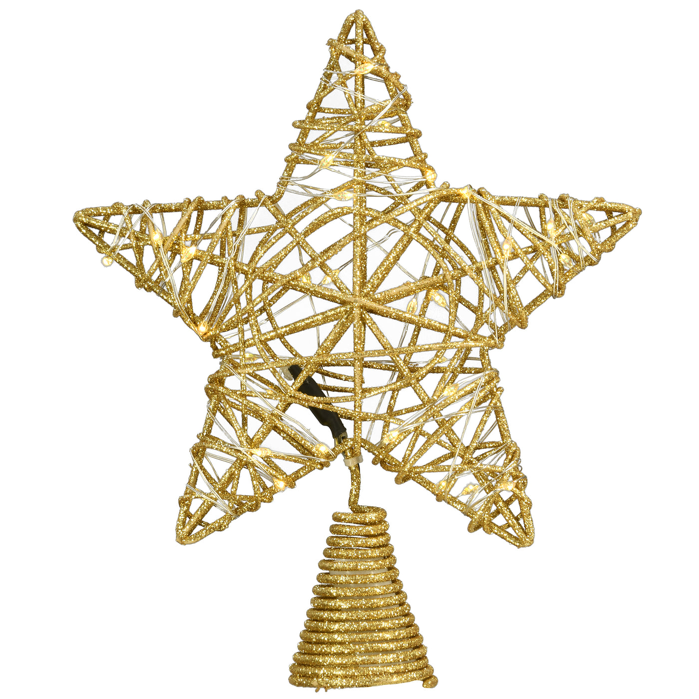 9" Gold Star Tree Top for Artificial Trees with Dual Color Lights - National Tree Company