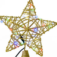 9" Gold Star Tree Top for Artificial Trees with Dual Color Lights - National Tree Company