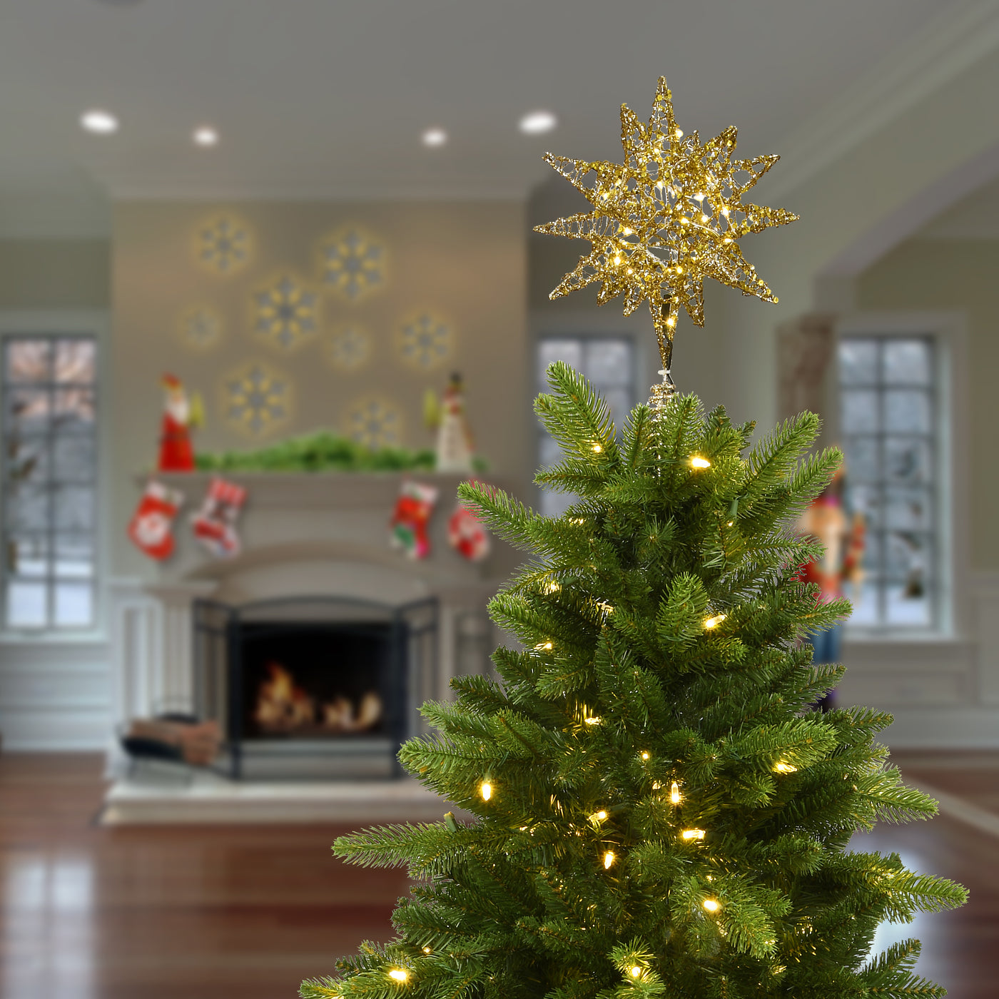 14.5" Falling Star Tree Top for Artificial Trees with Dual Color® Lights - National Tree Company