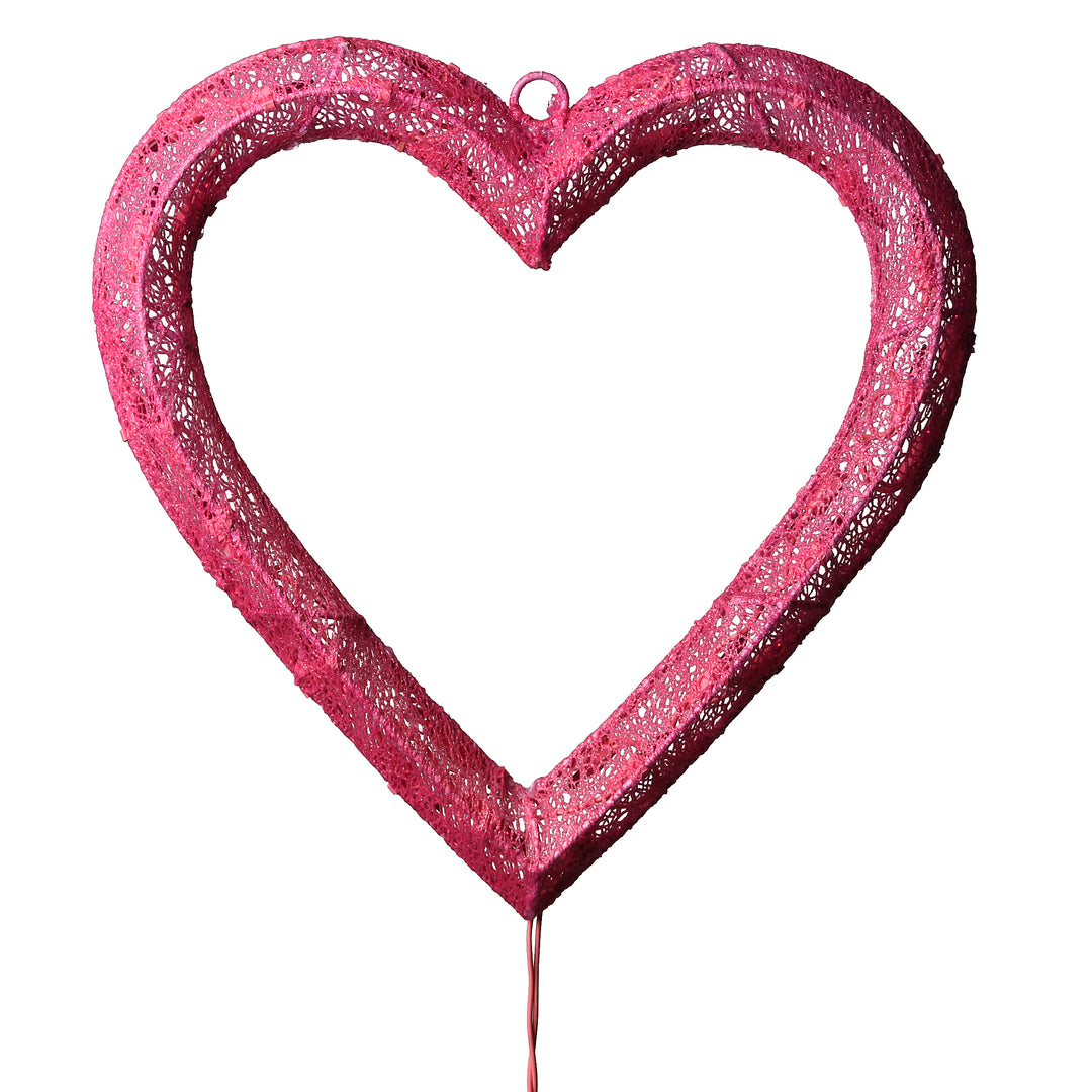 Pre-Lit Pink Heart Decoration, Pink, LED Lights, Valentine's Day Collection, 15 Inches