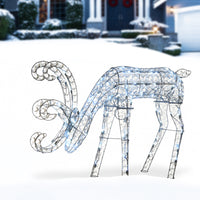 31 in. Crystal Bead Feeding Deer with LED Lights - National Tree Company