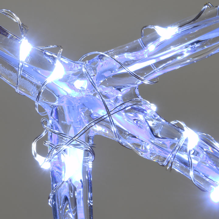 LED Light Ice Crystal Snowflakes, Set of 2