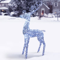 60 in. Ice Crystal Bead Standing Deer with LED Lights - National Tree Company