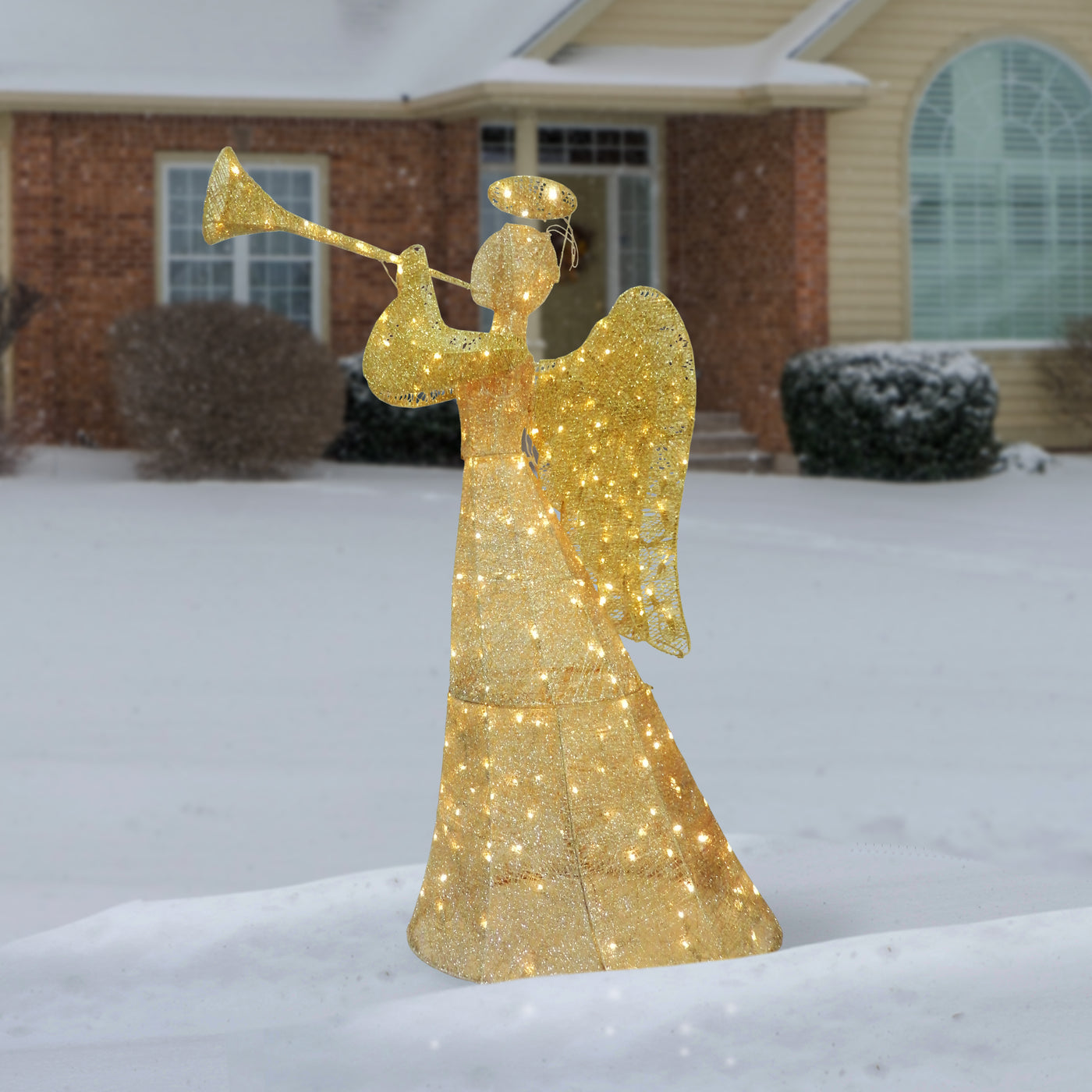 60 in. Champagne Angel Decoration with LED Lights - National Tree Company