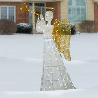 60 in. White Angel Decoration with LED Lights - National Tree Company