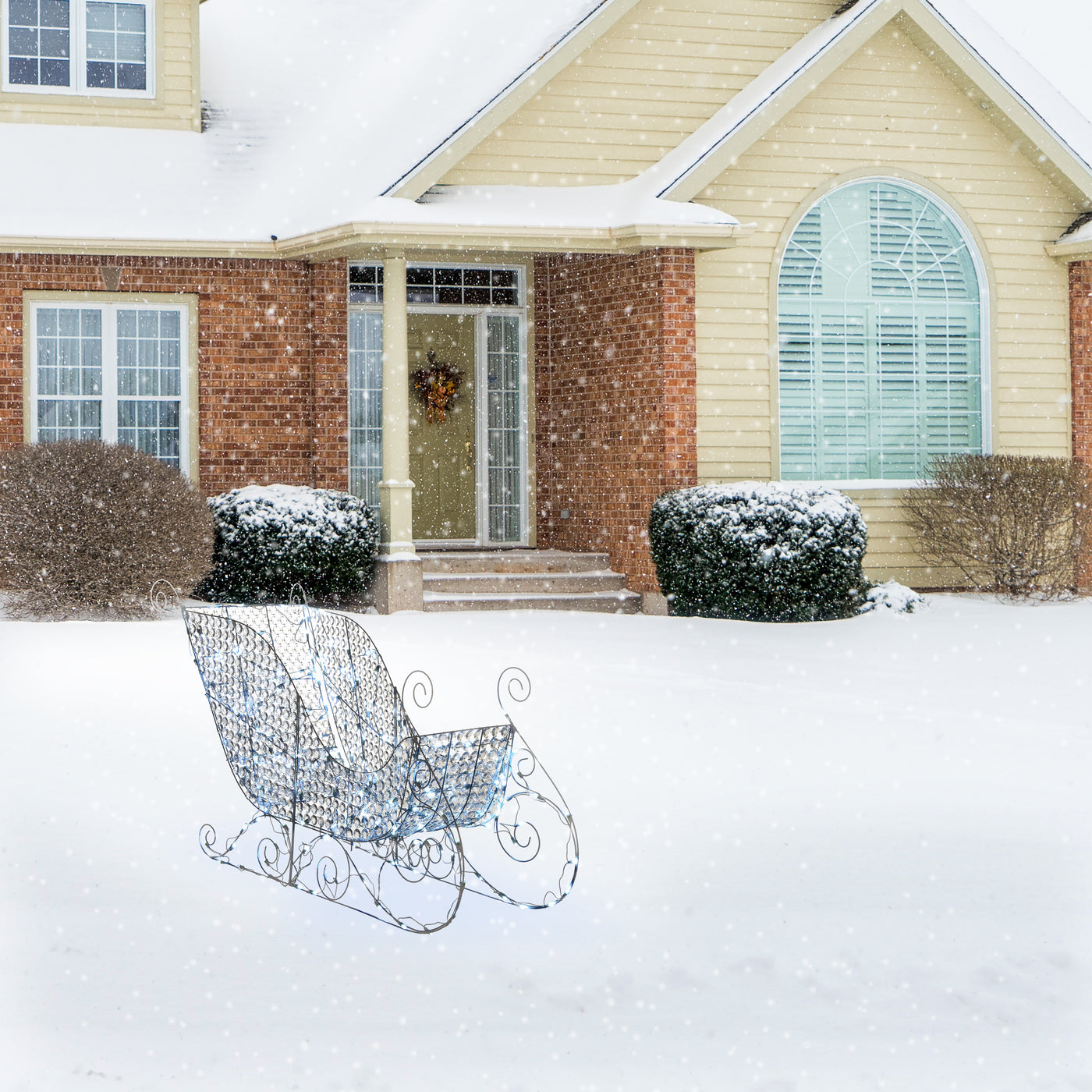 36 in. Ice Crystal Bead Sleigh with LED Lights - National Tree Company