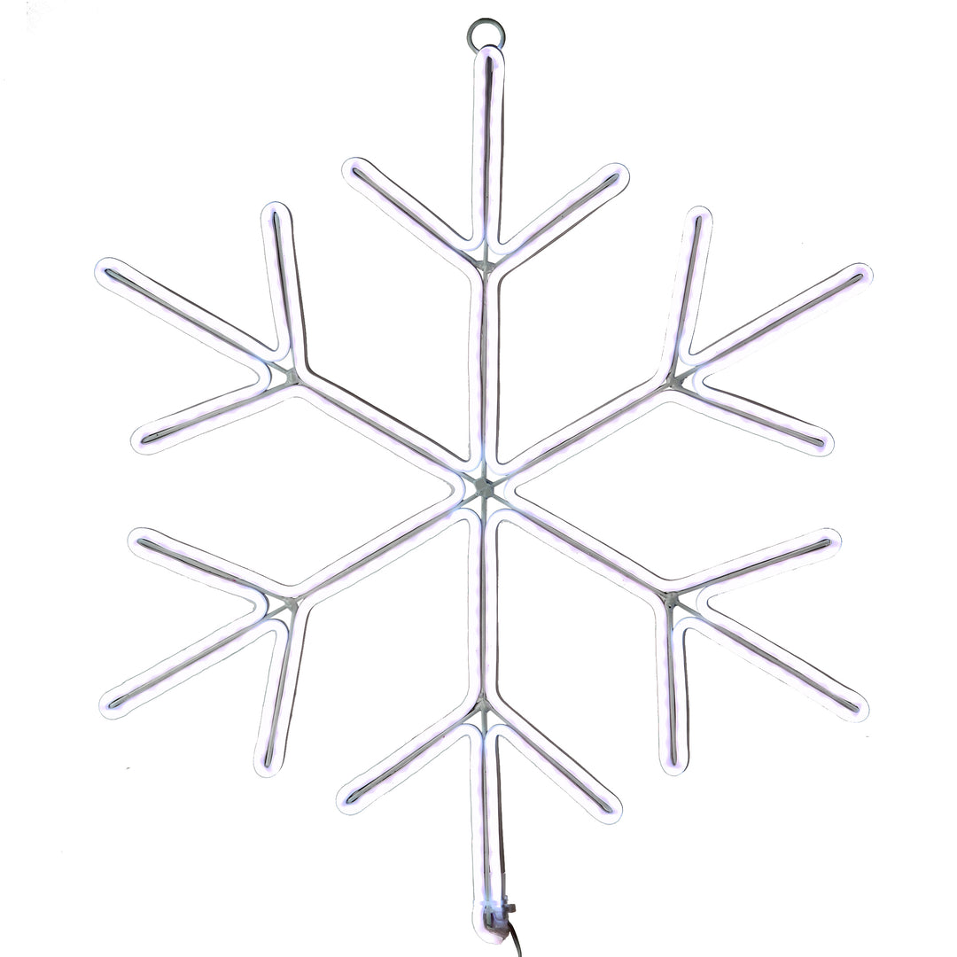 National Tree Company Neon Styled Snow Flake Decoration, White LED Lights, Plug In, Christmas Collection, 16 Inches