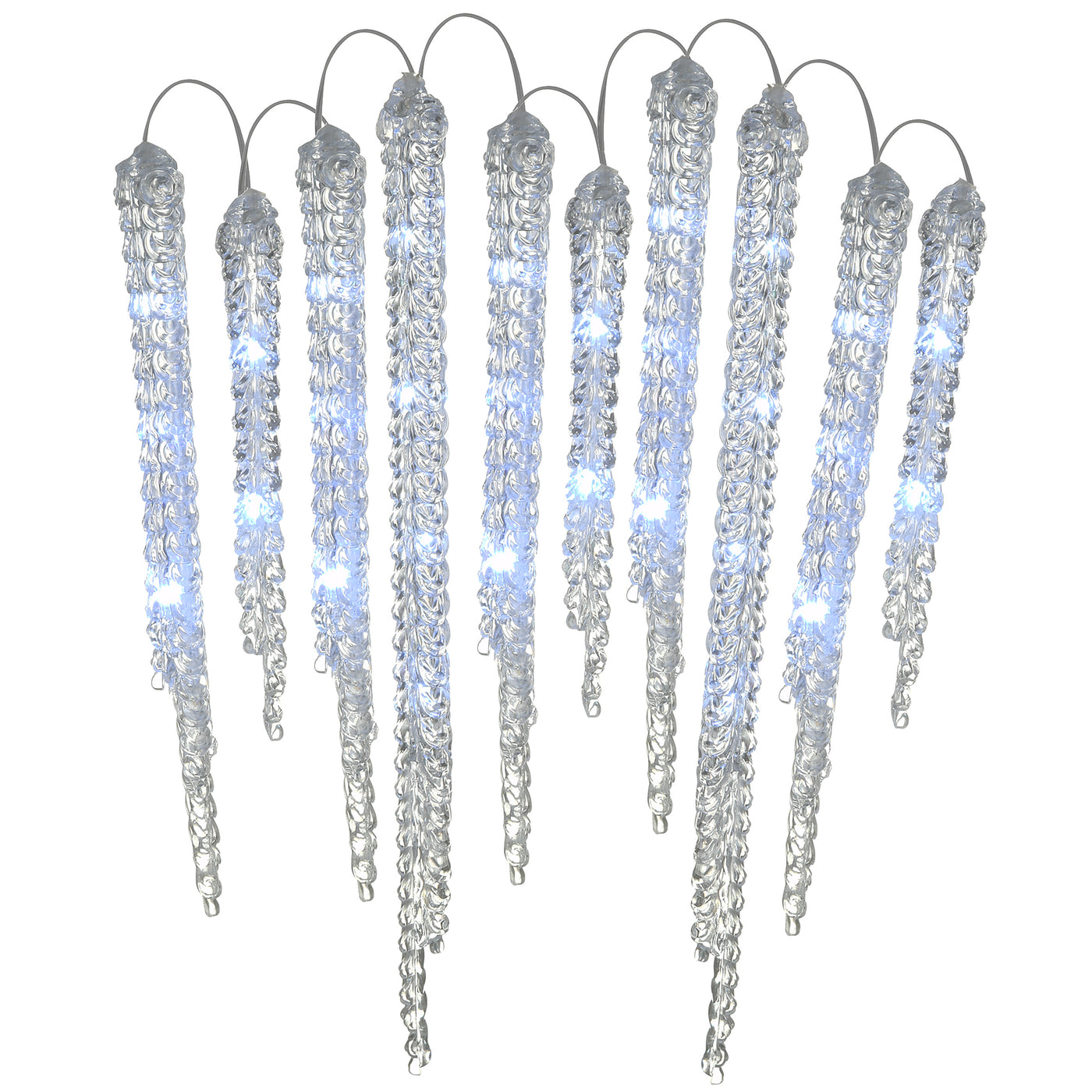 16 in. Ice Crystals Icicles with Micro LED Lights, Set of 10 - National Tree Company