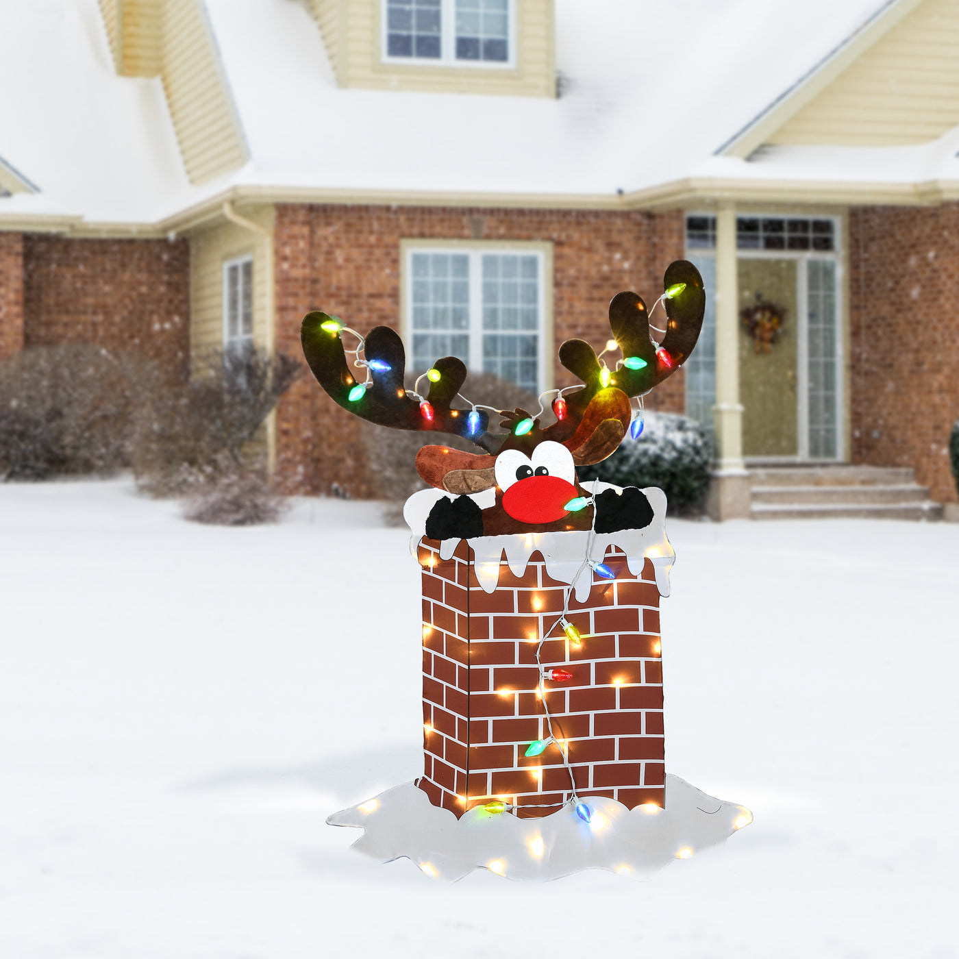 47" Pre-Lit Reindeer Stuck in Chimney Decoration - National Tree Company