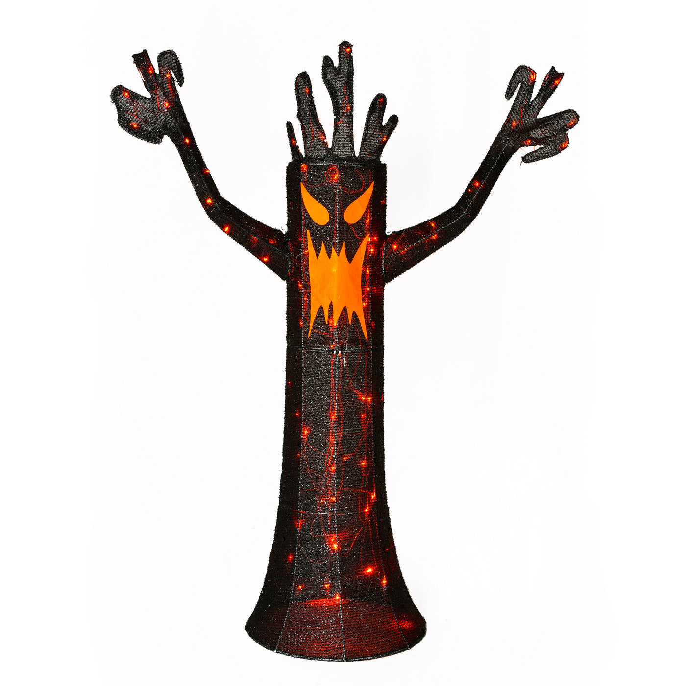 Halloween Lawn Decoration, Black, Spooky Tree, LED Lights, Plug In, 4 Feet - National Tree Company