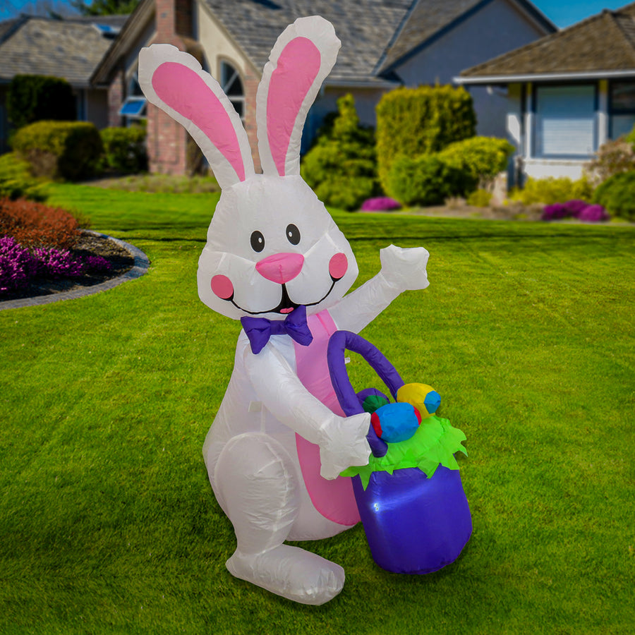 4 ft. Inflatable Waving Easter Bunny Decoration