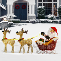 34in. Santa and Reindeer with Clear Lights - National Tree Company