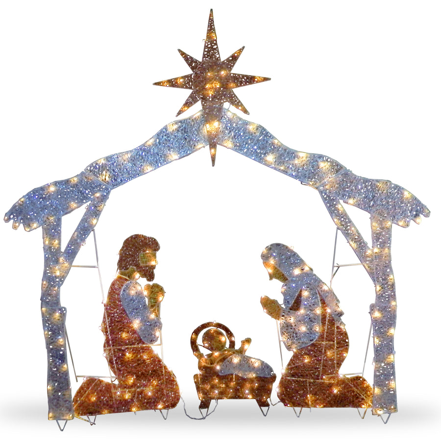 72 in. Nativity Scene with White LED Lights, Plug-In - National Tree Company