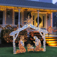 72in. Nativity Scene with White LED Lights - National Tree Company