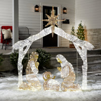 72in. Nativity Scene with White LED Lights - National Tree Company