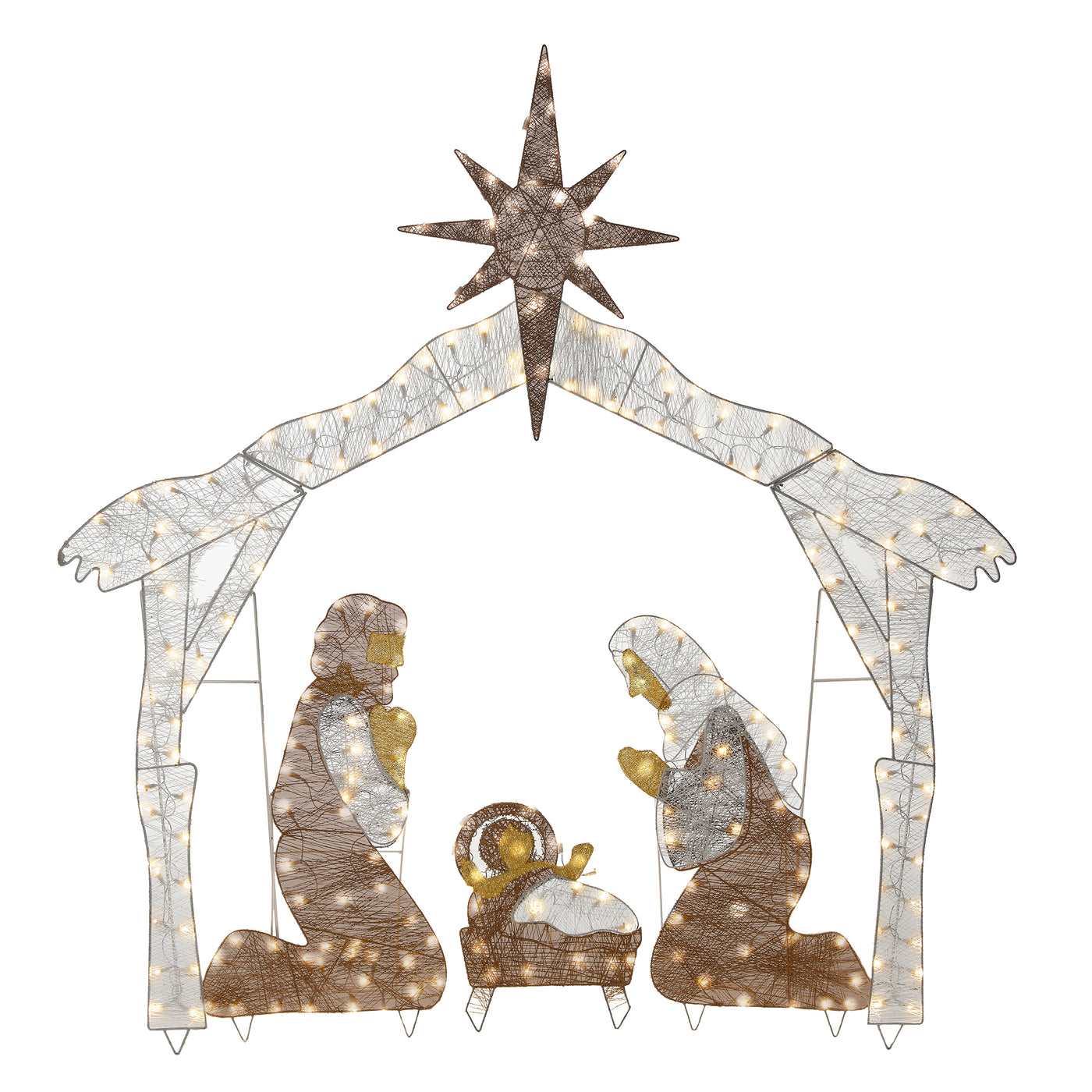 72in. Nativity Scene with White LED Lights - National Tree Company