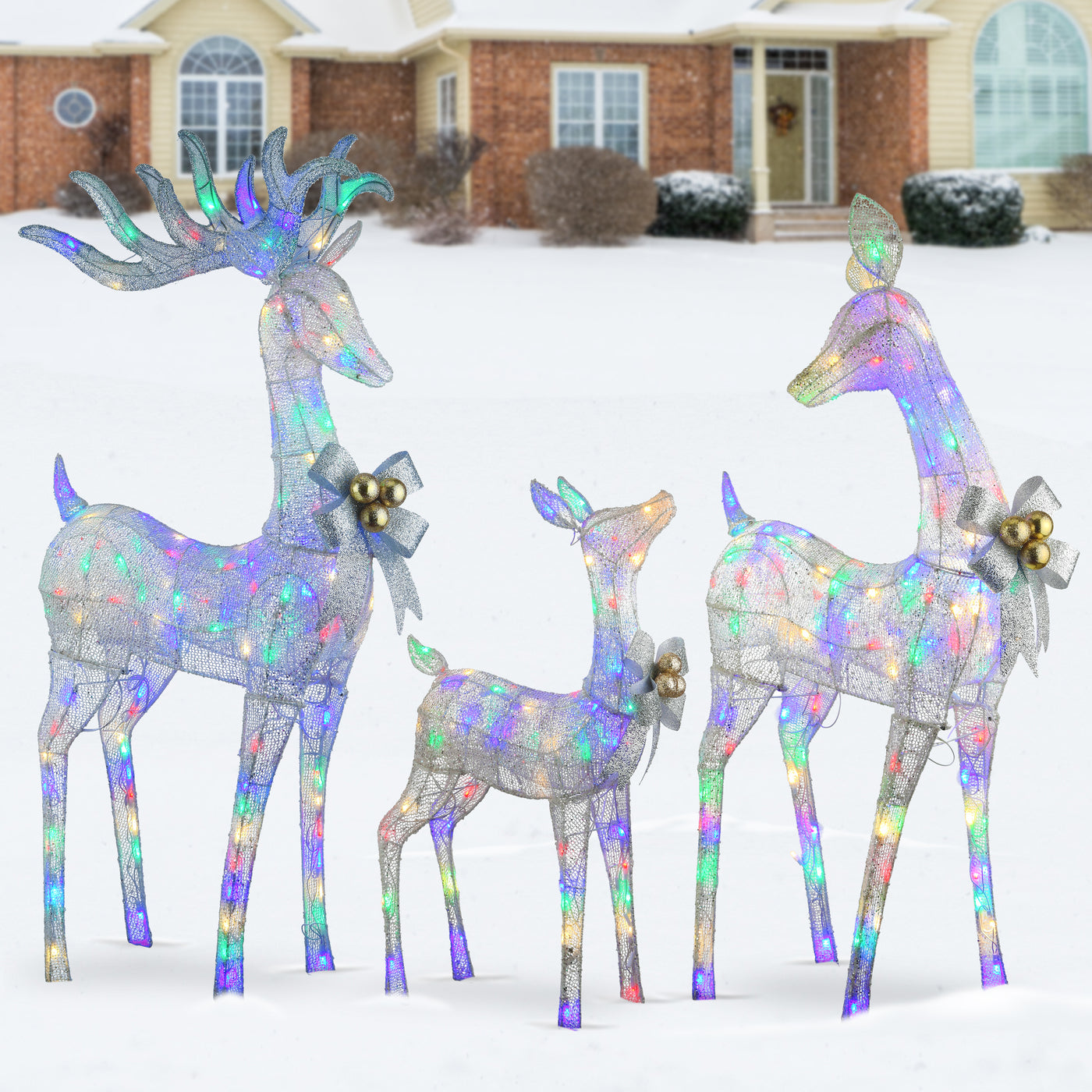 3-Piece Deer Family with LED Lights - National Tree Company