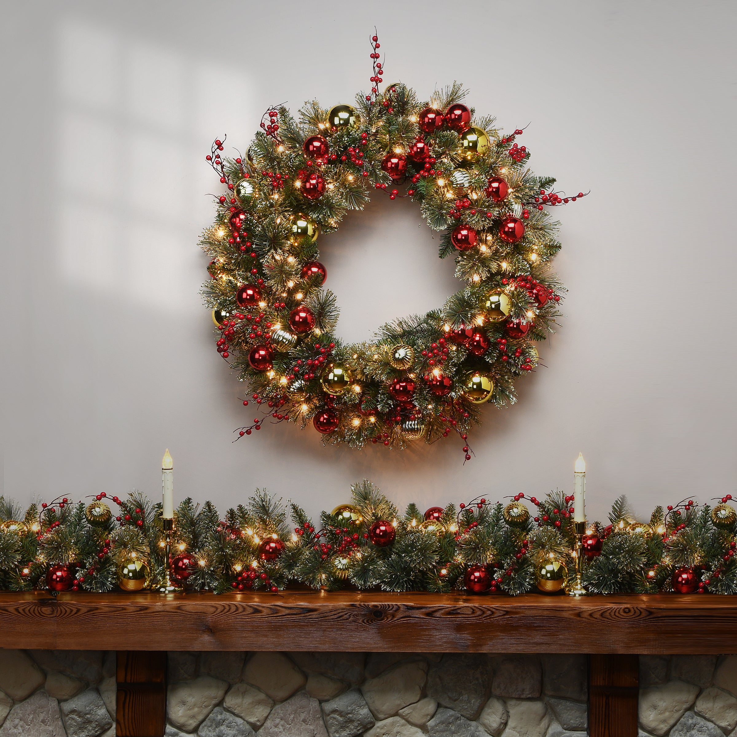 Pre-lit Noel Greenery / Christmas Decor / hot Wreath