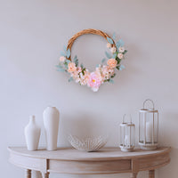 19 in. Spring Hoop Wreath with Peony and Rose Blooms - National Tree Company