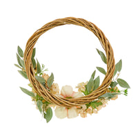 19 in. Spring Hoop Wreath with Peony and Wild Rose - National Tree Company