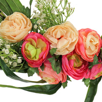 16 in. Spring Hoop Wreath with Eucalyptus and Buttercups - National Tree Company
