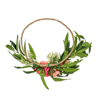 16 in. Spring Hoop Wreath with Eucalyptus and Buttercups - National Tree Company