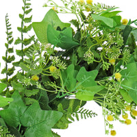 24 in. Spring Wreath with Ivy and Fern Leaves, Seed Pods, Flowing Green Stems - National Tree Company