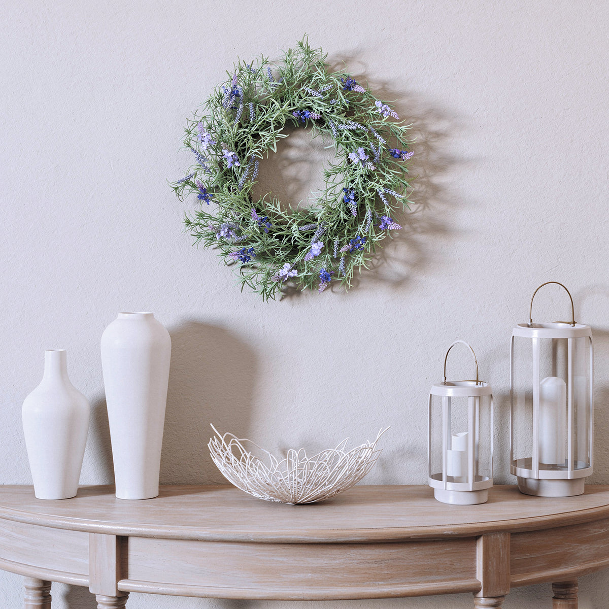 19 in. Spring Wreath with Lavender and Rosemary - National Tree Company