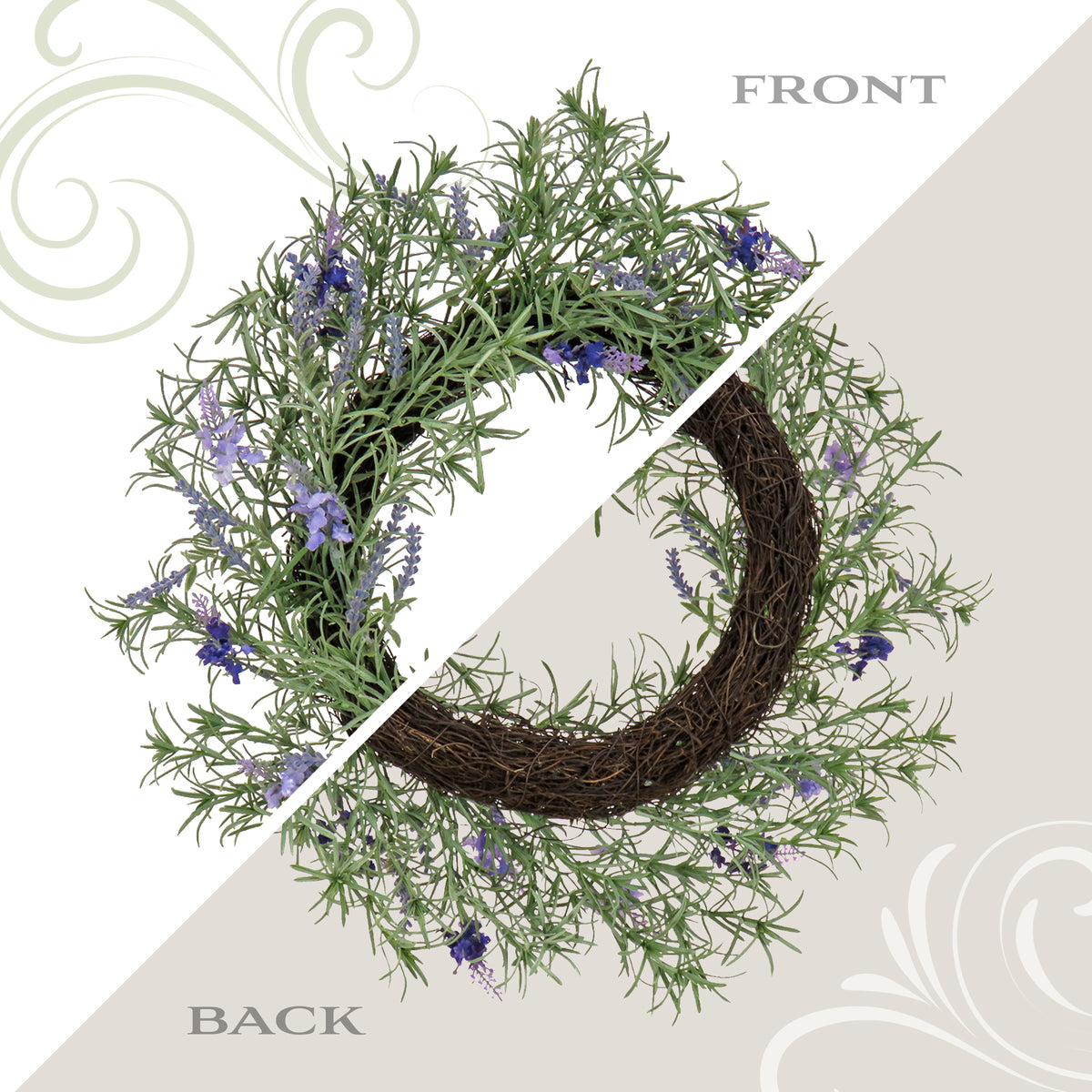19 in. Spring Wreath with Lavender and Rosemary - National Tree Company