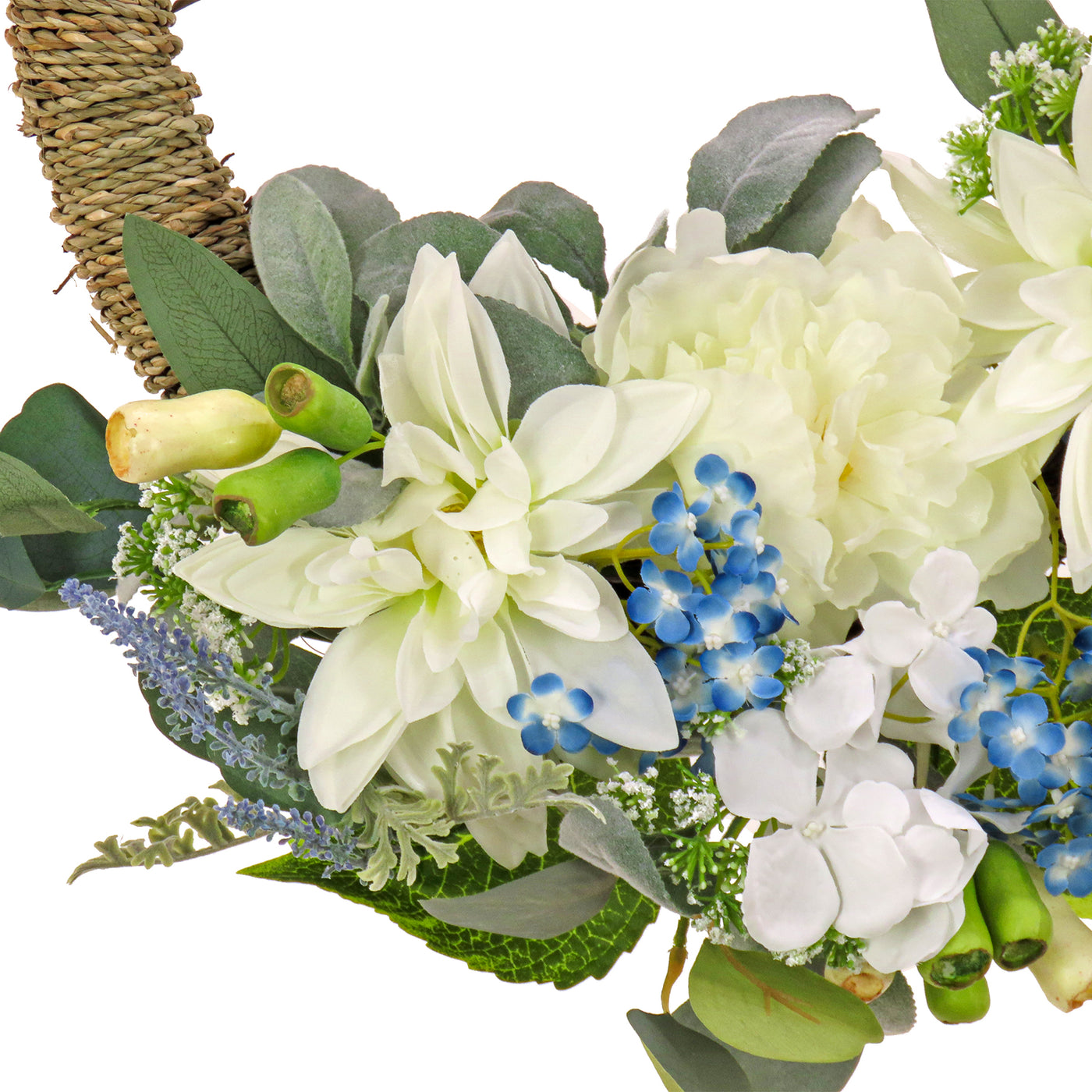 20 in. Spring Hoop Wreath with Dahlia, Peony, and Hydrangea Blooms - National Tree Company