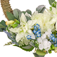 20 in. Spring Hoop Wreath with Dahlia, Peony, and Hydrangea Blooms - National Tree Company