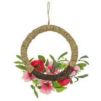 16 in. Spring Hoop Wreath with Peony, Rose, and Globe Flower Blooms - National Tree Company