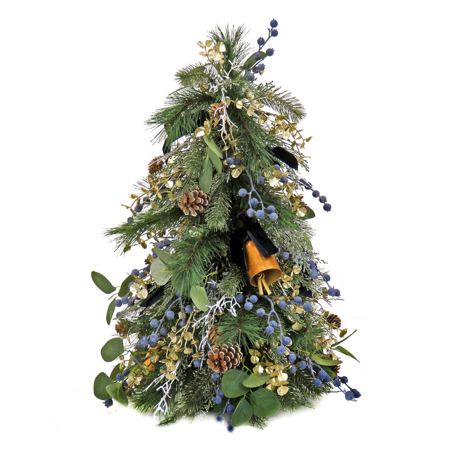 National Tree Company HGTV Home Collection Pre-Lit Artificial Christmas  Shrub Planter Filler, Mixed Branch Tips, Decorated with Pinecones and  Berries